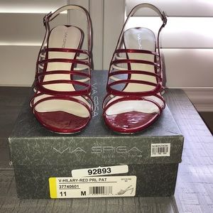 Women’s red patent leather heels